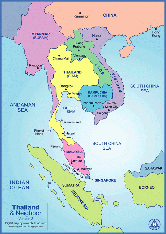 Политическая карта Тайланда