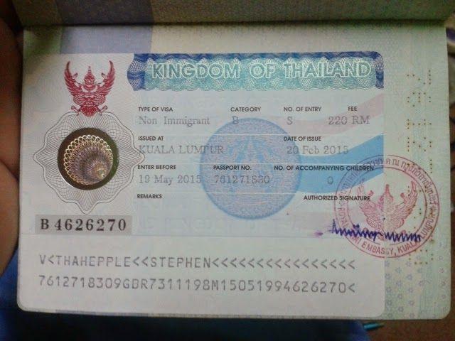 Однократная виза в Тайланд, сделанная в Малайзии