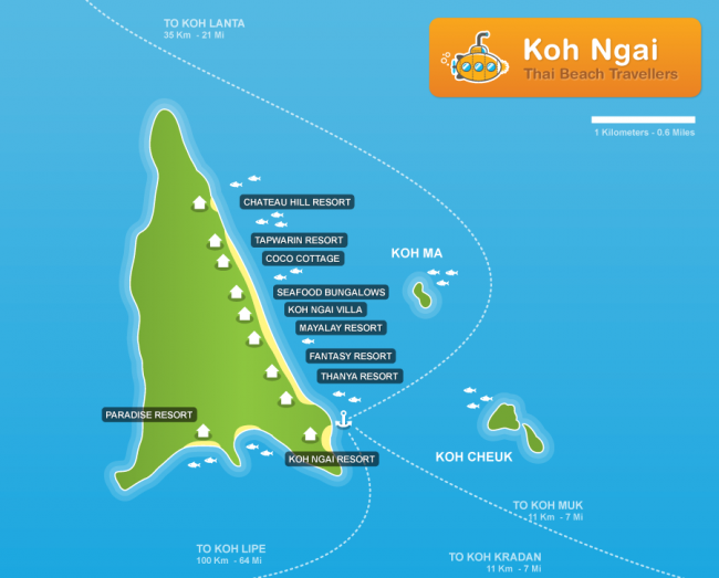 Карта Ко Нгай