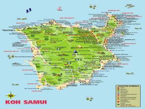 Карта Самуи с отелями